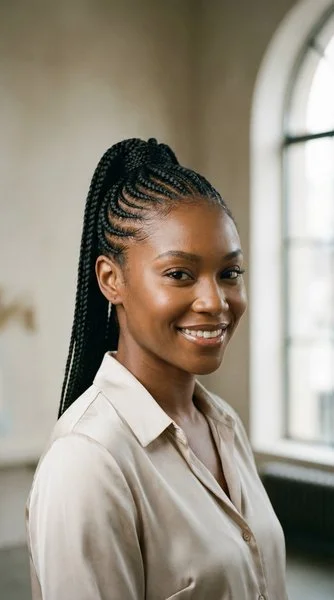 Elegant Straight Back Cornrows